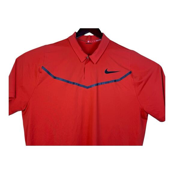 Nike Tiger Woods Velocity Max Blocked Polo Shirt Men XL Orange 833163-852 - Picture 3 of 16
